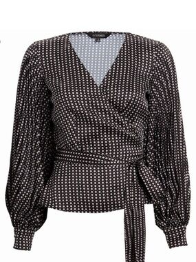 Intermix Wrap Long Sleeve Blouse